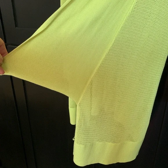 Lime Green Open-Front Women's cardigan. XL - Picture 4 of 8